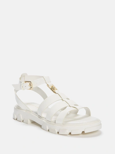 Guess Factory Yalena Fishermen Sandals In White