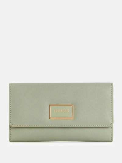 Guess Factory Abree Slim Clutch Wallet In Grey