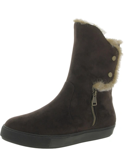 Bellini Furry Womens Faux Fur Zipper Winter & Snow Boots In Brown