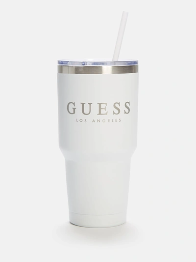 Guess Factory Logo Travel Water Mug In White