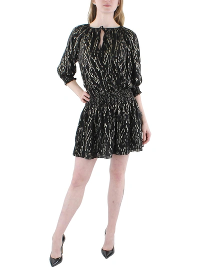 Ramy Brook Blanca Womens Printed Short Mini Dress In Black