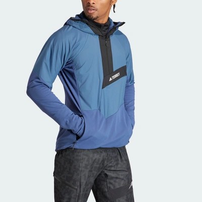 Adidas Originals Men's Adidas Terrex Techrock Ultralight 1/2-zip Hooded Fleece Jacket In Multi