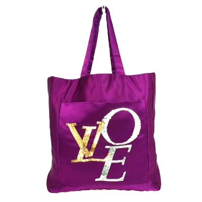 Pre-owned Louis Vuitton That's Love Tote Synthetic Tote Bag () In Purple