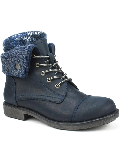 Cliffs By White Mountain Duena Womens Faux Leather Hikinig Casual Boots In Blue