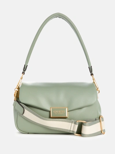 Guess Factory Stacy Mini Crossbody In Green