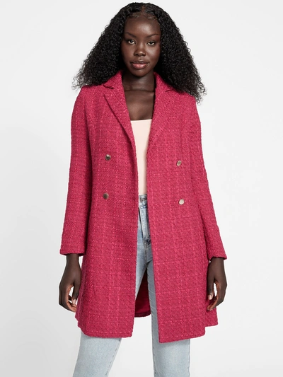 Guess Factory Zoe Double-breasted Coat In Pink