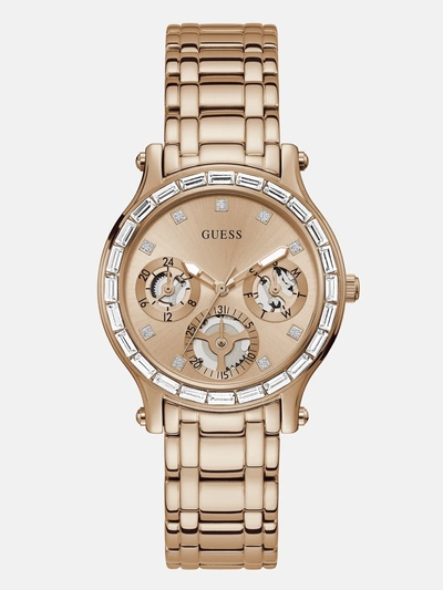 Guess Factory Rose Gold-tone Analog Watch In Multi