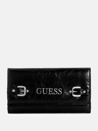 Guess Factory Dementri Slim Clutch Wallet In Black