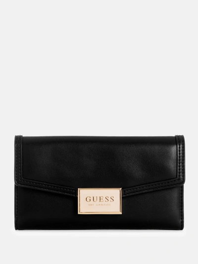 Guess Factory Stacy Slim Clutch Wallet In Black