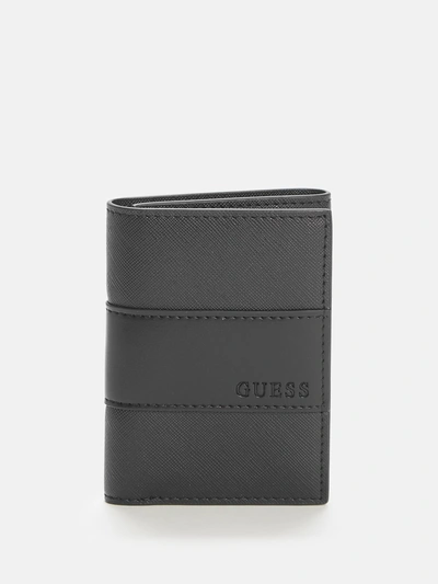 Guess Factory Debossed Logo Trifold Wallet In Black