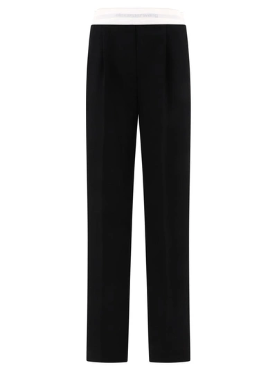 Alexander Wang Tailored Trousers With Logo At The Waist In Black