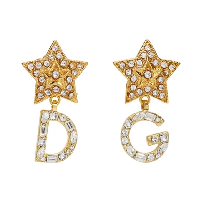 Dolce & Gabbana Dolce And Gabbana Gold Logo Crystal Earrings