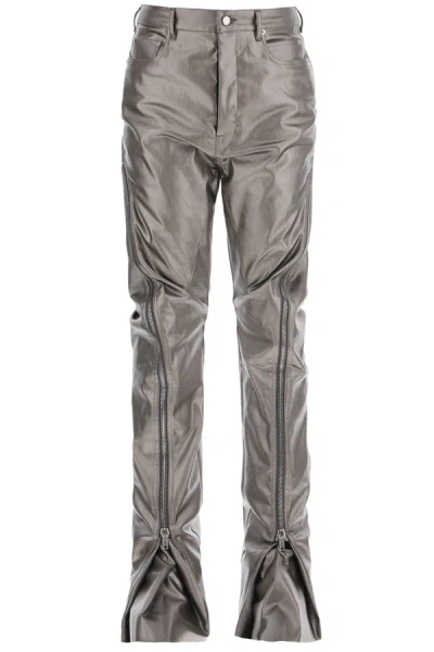 Rick Owens Gunmetal Bolan Banana Jeans In Grey,metallic