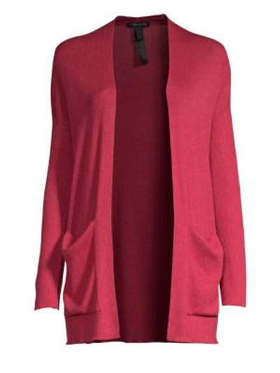 Eileen Fisher Open Front Cardigan Sweater In Radish