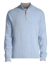 Greyson Sebonack Wool & Cashmere Quarter-zip Sweater In Wolf