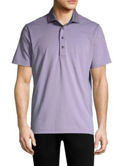 Greyson Choctaw Striped Polo Shirt In Storm Blue Bell