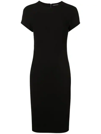 Josie Natori Short Sleeve Sheath Dress In Black