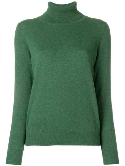 N•peal Roll Neck Jumper In Green