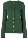 N•peal Round Neck Knitted Cardigan In Green