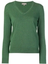 N•peal V Neck Knitted Sweater In Green