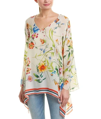 Johnny Was Fiska Flare Sleeve Blouse In Multi In White