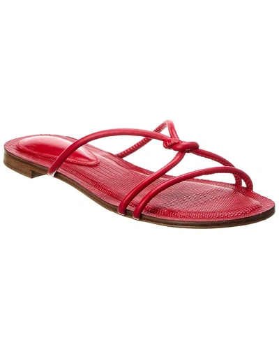 Alexandre Birman Vicky Mini Leather Sandal In Red