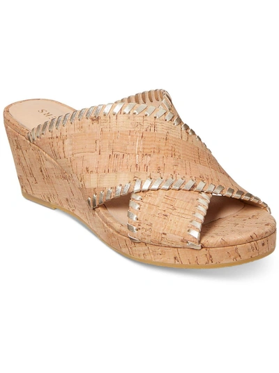 Jack Rogers Sloane Womens Leather Slides Flat Sandals In Multi