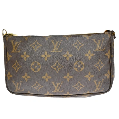 Pre-owned Louis Vuitton Pochette Accessoires Canvas Clutch Bag () In Brown