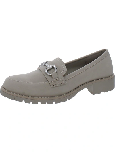 Dolce Vita Celeste Womens Faux Leather Slip On Loafers In Grey