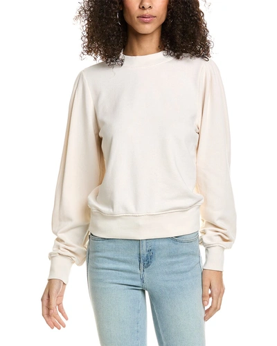 Michael Stars Kehlani Puff Sleeve Sweatshirt In Beige