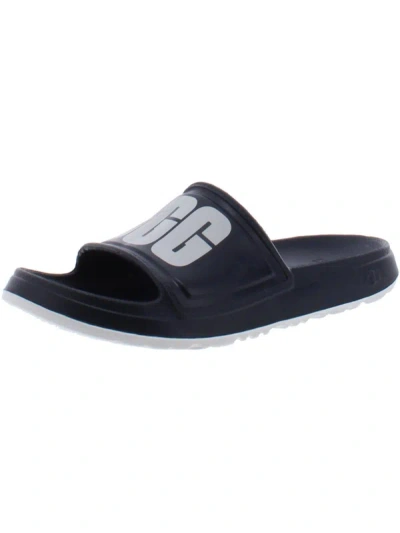 Ugg Wilcox Mens Slip On Open Toe Slide Sandals In Blue