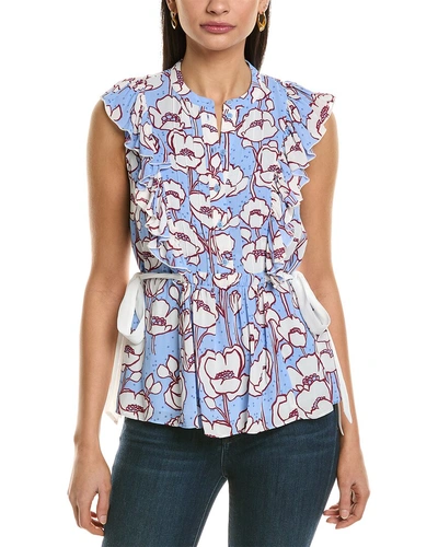 Ted Baker Frilled Top In Blue