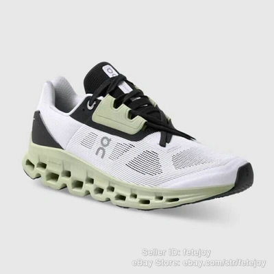 On Running Men's Cloudstratus Running Shoes ( D Width ) In White/black