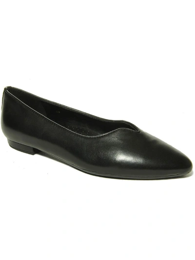 Vaneli Ganet Womens Leather Slip On Pointed Toe Flats In Black