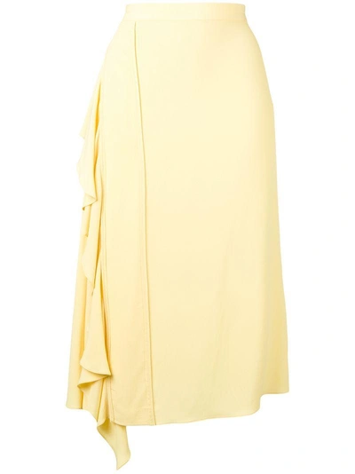 N°21 Nº21 Flared Midi Skirt - Yellow In Yellow & Orange