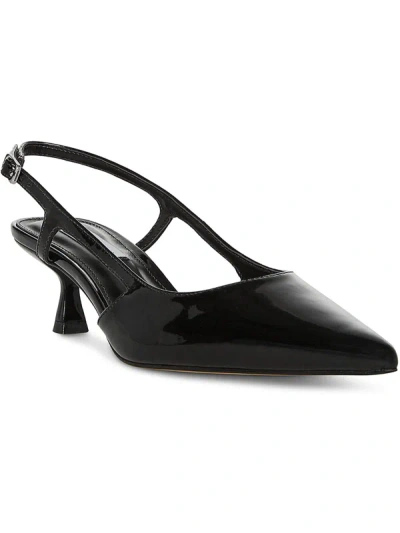 Steve Madden Legaci Womens Patent Cut-out Slingback Heels In Black