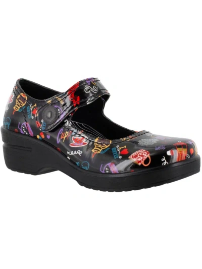 Easy Works By Easy Street Letsee Womens Pleather Adjustable Clogs In Multi