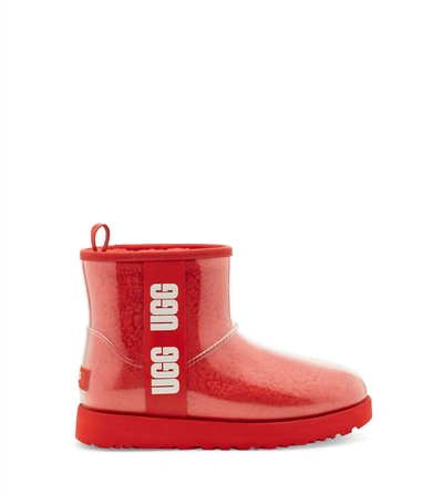 Ugg Women's Classic Clear Mini Boots In Lava Flow In Red