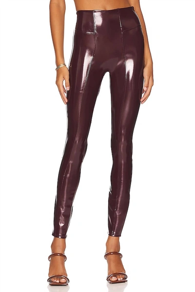 Spanx Patent Faux Leather Legging In Ruby In Brown