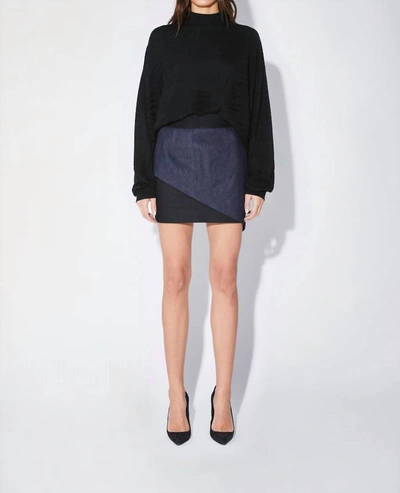 Rta Keren Skirt In Contrast Denim In Blue