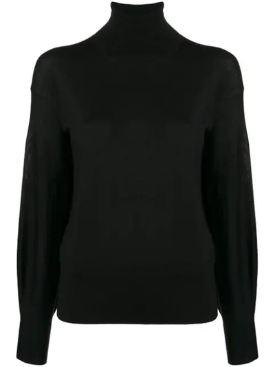 Agnona Roll Neck Sweater In Black