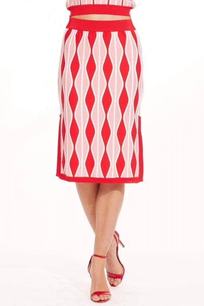 Eva Franco Niska Skirt In Harlequin Pink In White