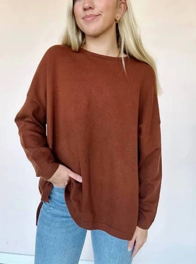 Frnch Eileen Sweater In Chocolat In Brown