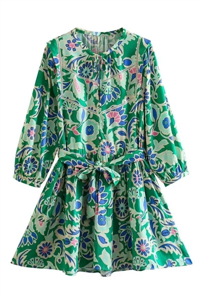 Sundayup A Reason To Smile Dress In Green In Multi