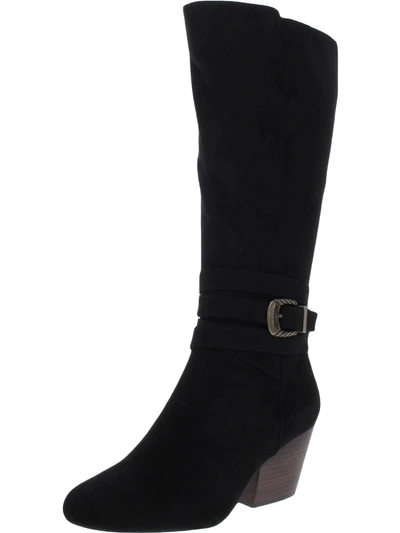 Bella Vita Cicely Womens Faux Suede Block Heel Knee-high Boots In Black