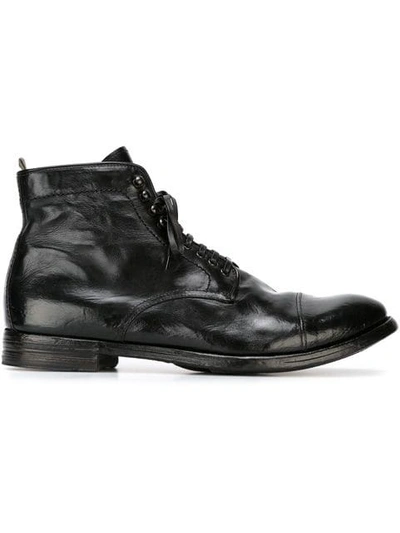 Officine Creative Lace Up Boots In Black