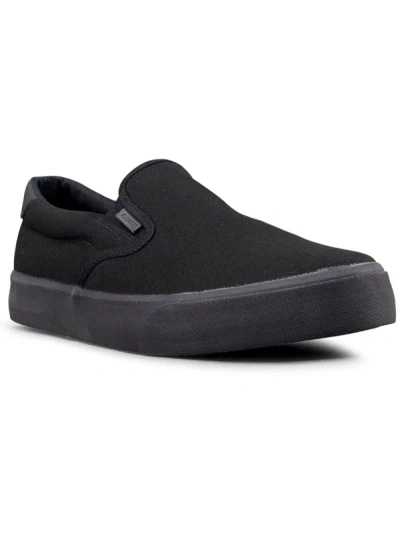 Lugz Clipper Mens Canvas Laceless Slip-on Sneakers In Black