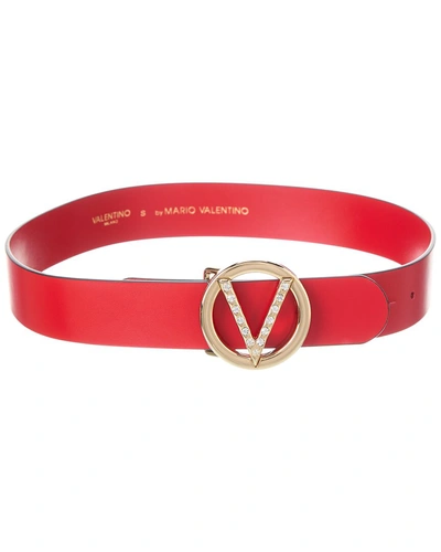 Valentino By Mario Valentino Giusy Preciosa Leather Belt In Red
