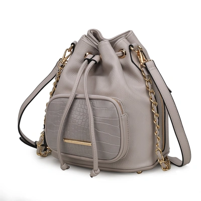 Mkf Collection By Mia K Azalea Bucket Shoulder Handbag For Women In Grey