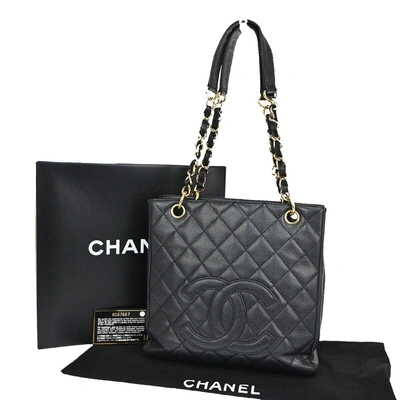 Pre-owned Chanel Shopping Leather Shoulder Bag () In Black